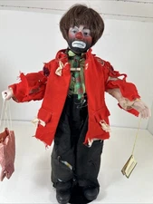 VTG EMMETT KELLY JR WEARY WILLIE CLOWN ARTICULATED DOLL RARE SIMSON Tag 16”