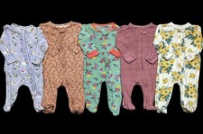 Baby Girl 0-3 Months 3-6 Carter's Zip Footed Sleeper Pajama Clothes Lot Bundle
