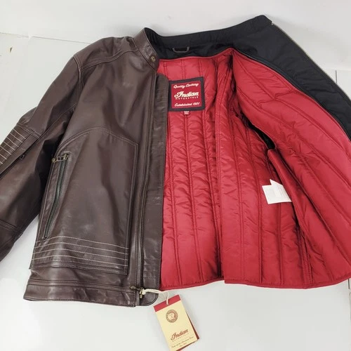 Indian Motorcycle Men's Phoenix Leather Jacket W/ Armor Brown New Small & 3XL image 3