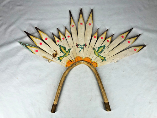 GREAT OLD ORIGINAL HOPI MADE TABLITA OR DANCE HEAD DRESS 18" TALL X 22" ACROSS