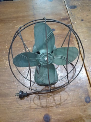 #ad #ad Vintage Green Dominion Electrical Fan Works Cast Iron Base $23.24