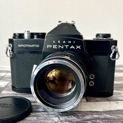 PENTAX SPOTMATIC SP SLR 35mm Film Camera Black w/ Super-Takumar 55mm F1.8 Lens!