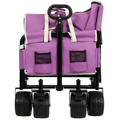 #ad Folding Wagon Cart with Bench Seat amp; Storage 500lbs Heavy Duty Utility Wagon $189.50