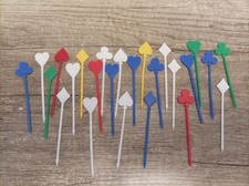 25 bunte DDR?? Happenspieße ca. 9cm lang (Skat Symbole)#9
