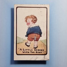 Comic Postcard 1912 Ripped Shorts Behind With Rent Young Boy