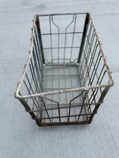 Vintage All Metal Rustic Storage Milk Crate 17.5 X 10.75 X 14.5