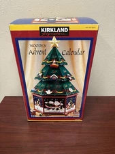 Kirkland Signature Wooden Advent Calendar Christmas Tree 24 Ornaments COMPLETE