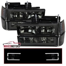 Fits 1994-1998 Chevy Ck Tahoe Suburban Smoke Headlightsled Bumpercorner Lamp