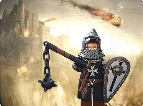 Excuisit Lego custom* Helmet Anthrazit dunkel -Kreuzritter Minifigur NEU - Bild 2 von 2