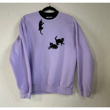 Vintage 90's Retro Cozy Sweatshirt W/ Velvet Cats SZ M