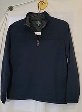 G. H. Bass Co. Men's Pullover Sweater/Shirt L/ 1/4 Zip Long Sleeve Navy