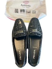 Prada Women s Black Patten Leather Size 38 Loafers Great Cond