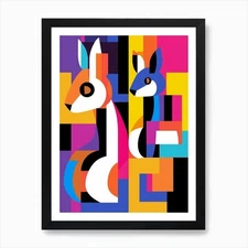 Squirrel Abstract Pop Art 2 Art Pri Framed Wall Art Poster Canvas Print Picture