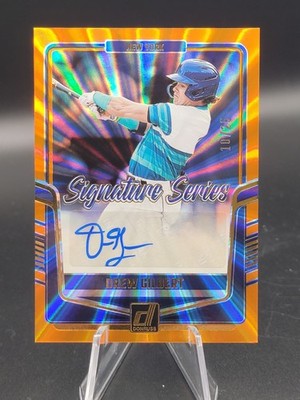 2024 Panini Donruss Signature Series Drew Gilbert Orange Lazer Auto /25 11E