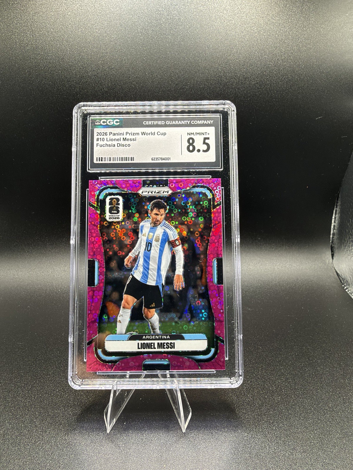 Panini 2026 Prizm FIFA World Cup Lionel Messi #10 Fuchsia Disco Prizm /199 view 5