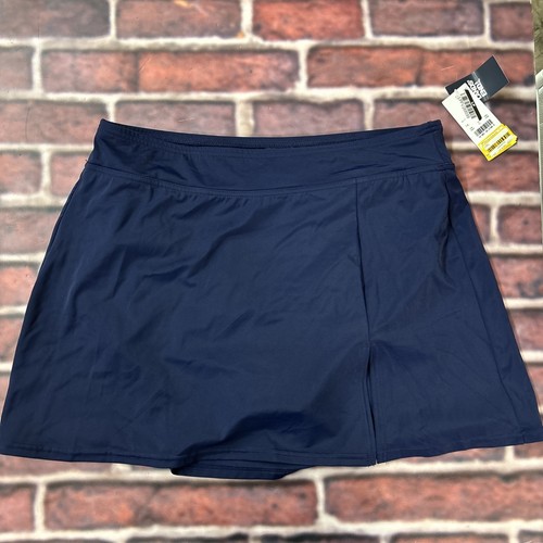 Lands' End Women's Skirt Swim Swimwear UPF 50+ Navy Blue S Tummy