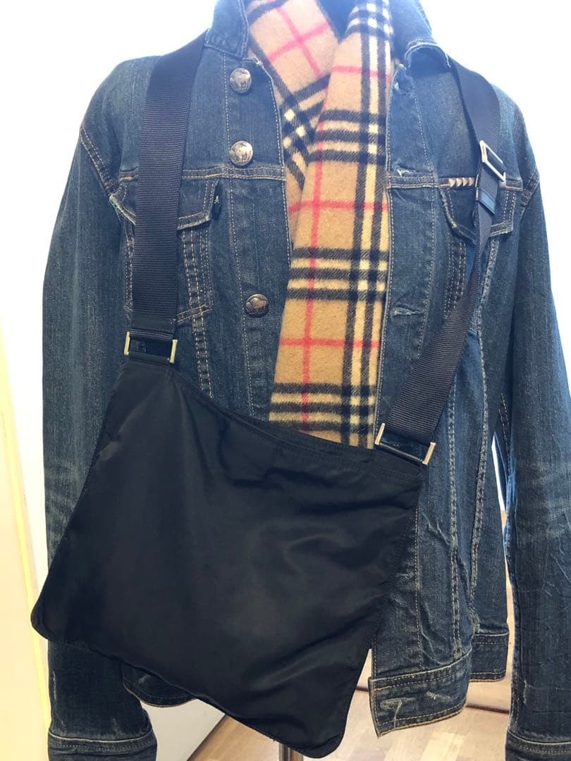 PRADA Nylon Shoulder Bag Black Front Pocket Authentic Women's Crossbody thumbnail 5