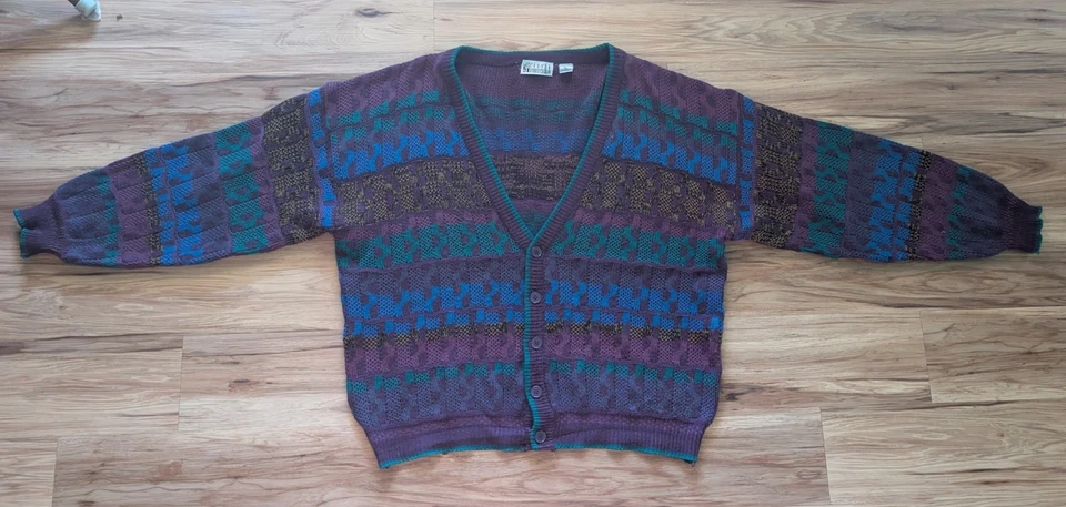 Suéter Tejido Retro Vintage Para Mujer XL Colorido Hipster Cottagecore Grannycore Y2K Foto 2 de 4