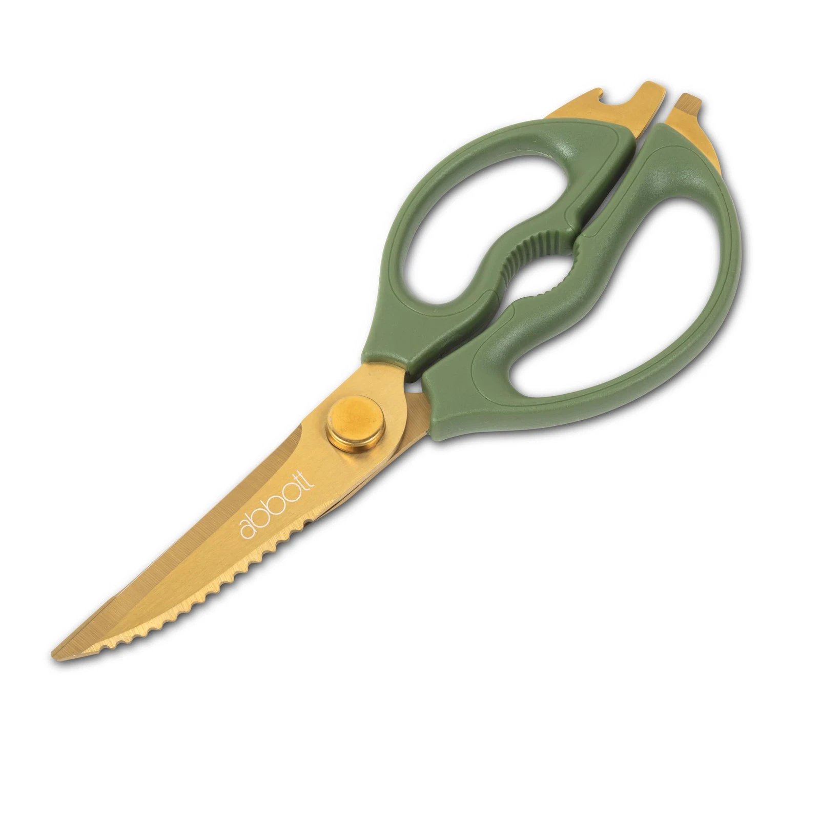 Multi Purpose Kitchen Shears - Stainless Steel/Rubber, Gold/Green (9 inches L)
Opens in a new window