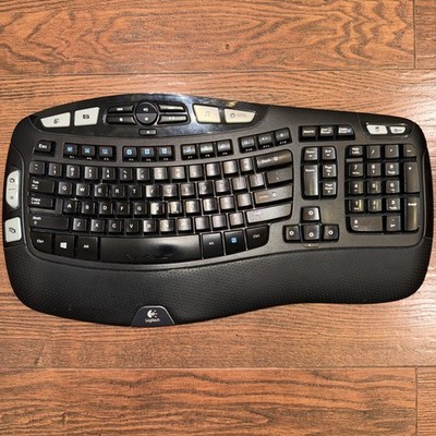 Logitech K350 Wireless Keyboard Ergonomic Black Wave NO DONGLE