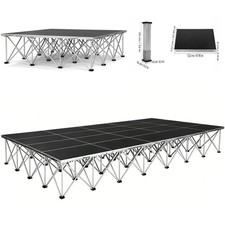 1-12x Folding Stage Risers Stage Platform 16" Heights Modular Unit Easy Set-Up
