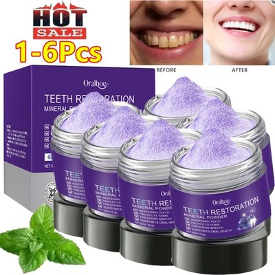 Natural Teeth Restoration Mineral Powder, for Teeth Whitening&Care, Protect Gums