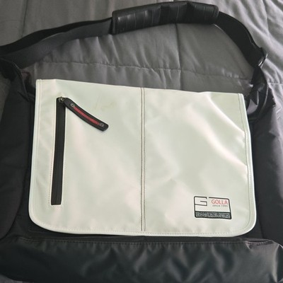 Golla Black & White Shoulder Messenger Bag w/ Adjustable Strap, Zippered Pocket