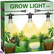 Briignite 3-Head LED Full Spectrum Grow Light - 300W Equivalent, Linkable Design