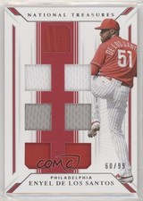 2019 National Treasures Game Gear Material Sevens 60/99 Enyel de los Santos 5x8