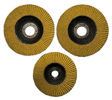 80 Grit Flap Discs (×3) 4 1/2"×7/8" 4"×5/8"  Arc Abrasives Predator Type 27 