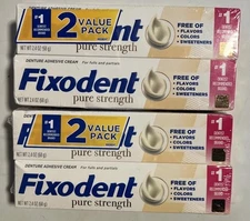 2 PK - Fixodent Pure Strength Denture Adhesive Cream Value Pack - 2.4oz x 4