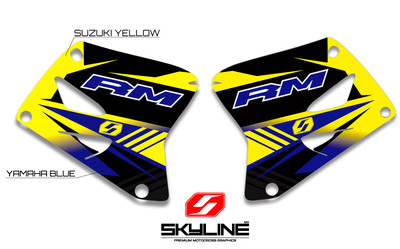 1999 2000 SUZUKI RM 125 / 250 SHROUD GRAPHICS MOTOCROSS DIRT BIKE DECALS SHROUDS