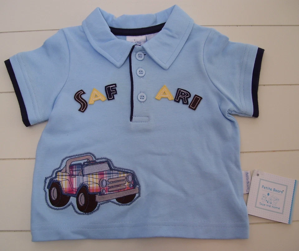 Petite Bears 3 шт. сафари грузовик рубашка шорты боди наряд 6-9 М  - Изображение 2 из 4