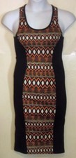 New Nwt DG NY juniors sz M Medium black tribal sexy maxi dress Pretty b18
