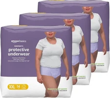 Amazon Basics Incontinence & Postpartum Underwear for Women - XXL - 42 Count