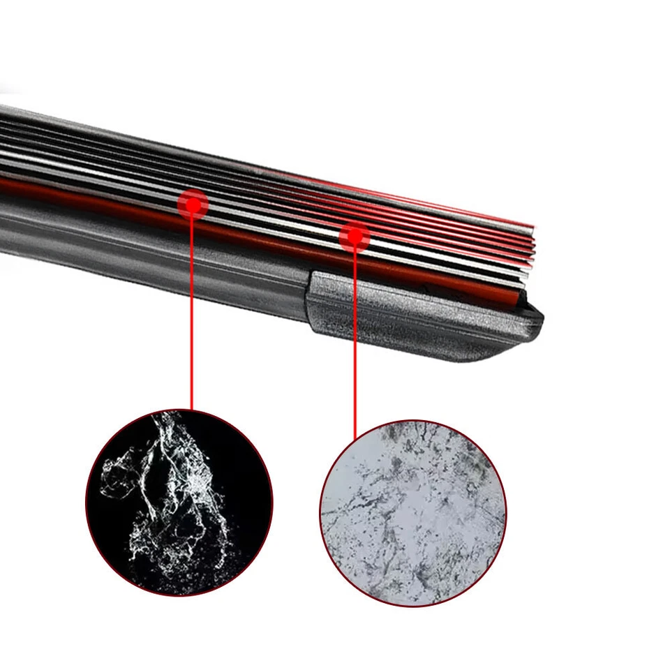 11-слойная резиновая полоска стеклоочиститель лезвие переднего лобового стекла автомобиля J/U-образное стеклоочиститель лезвие - Изображение 2 из 4