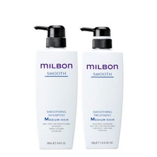 MILBON SMOOTH Smoothing Shampoo 500ml  Treatment 500g set Medium Hair Auth New