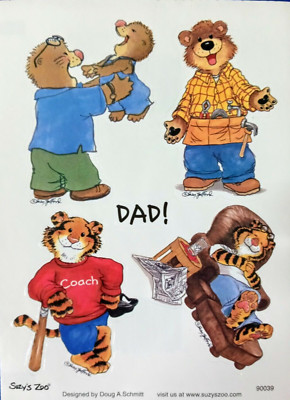 SUZY'S ZOO ''DAD'' STICKER SHEETS  #90039