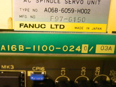 6E121 FANUC A06B-6059-H002 サーボアンプ 動作保証 FANUC A06B-6059-H002 AC SPINDLE SERVO UNIT w/ 6 MONTHS WARRANTY