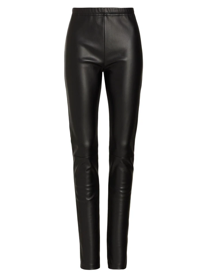 MM6 Maison Margiela Mujer Cuero Vegano Leggings Pantalones en Negro Talla 36 / EE. UU. 0 Foto 4 de 4