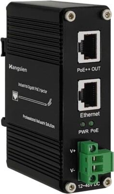 Kangsien Industrial Gigabit PoE++ Injector,IEEE 802.3at/802.3af  95W PoE Adapter