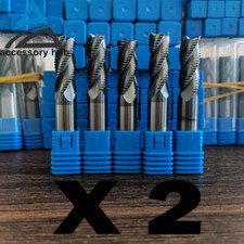 10PCS 1/2" 4 Flute 1-1/4" LOC Carbide Roughing End Mill 3" Overall Length-TiALN