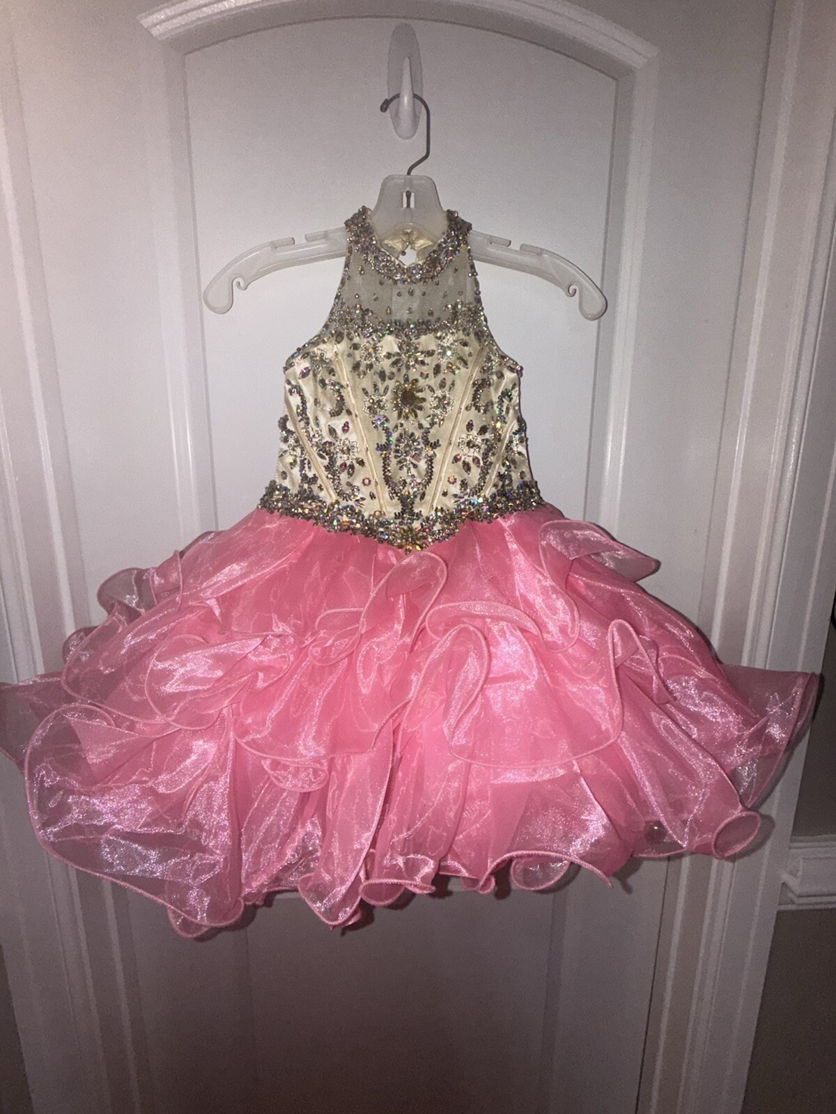 Little Rosie Pageant Dress Size 5 White And Pink
