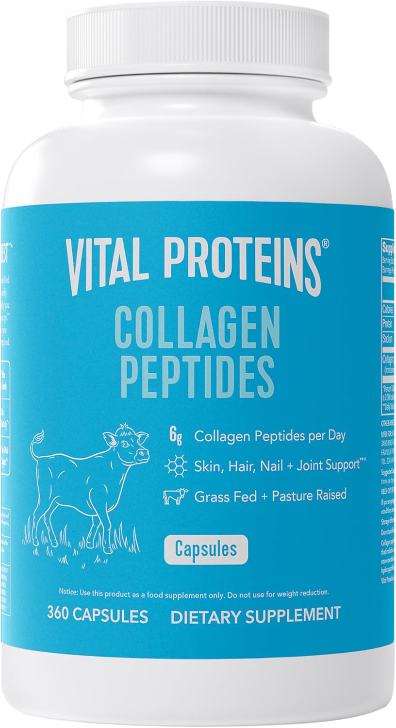 Vital Proteins Collagen Pills Supplement (Type I, III), 360 Collagen Capsules, 3