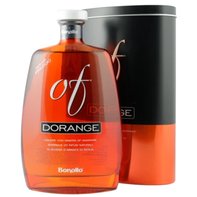 Bonollo Dorange Grappa OF Amarone Barrique da 70 cl. Astuccio Regalo in Metallo