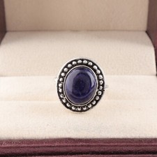 Sodalite Gemstone 925 Sterling Silver Ring Handmade Jewelry Ring Gift For Wife