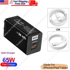 65W GaN Type-C Fast Charger Adapter PD QC Power For iPhone 14 13 12 11 iPad Lot