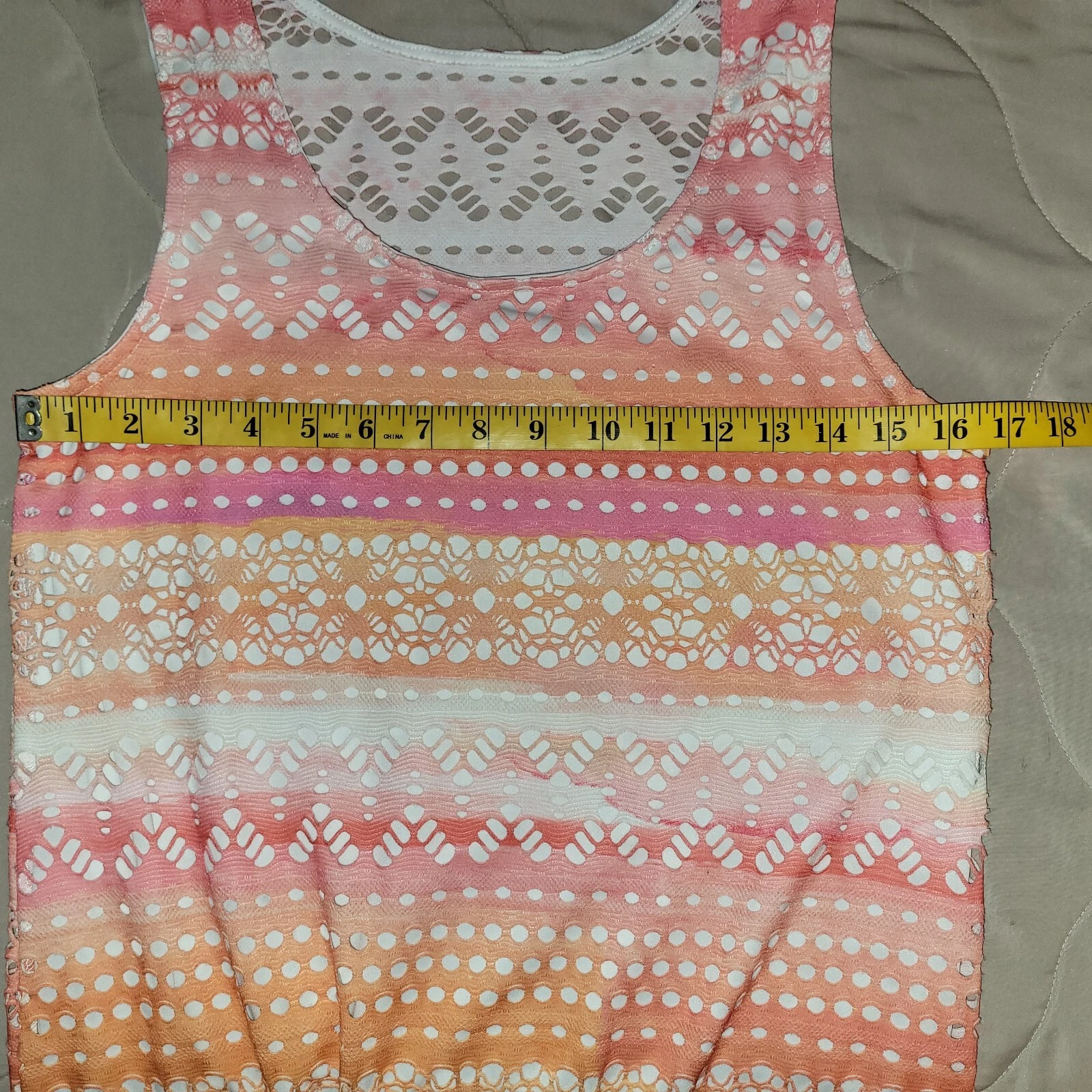 PALM ANGELS Abito in tessuto e ritratto taglia small pesca come nuovo foderato occhiello senza maniche linea A midi