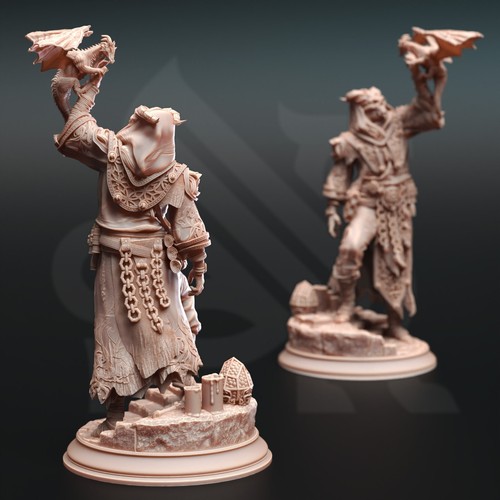 Karthys Dragonborn Dragon Cultist Warlock Hechicerer Miniatura | D&D DnD - Imagen 3 de 3
