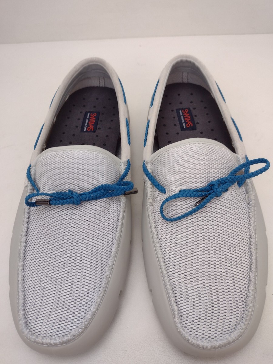 Swims Braided Lace Loafers Boat Shoes Gray Blue Men display picture 3